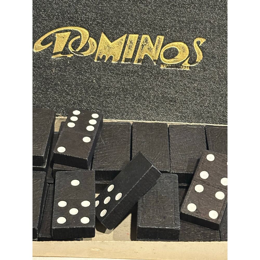 Dominos made in Japan with Box & Instructions Antique Vintage Wooden Set Games